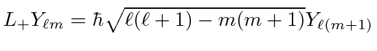 $L_+Y_{\ell m}=\hbar\sqrt{\ell(\ell+1)-m(m+1)}Y_{\ell (m+1)}$