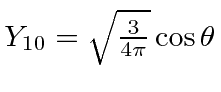 \bgroup\color{black}$Y_{10}=\sqrt{3\over 4\pi}\cos\theta$\egroup