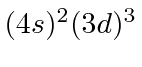 \bgroup\color{black}$(4s)^2(3d)^3$\egroup