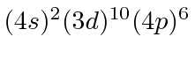 \bgroup\color{black}$(4s)^2(3d)^{10}(4p)^6$\egroup