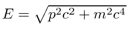 \bgroup\color{black}$E=\sqrt{p^2c^2+m^2c^4}$\egroup