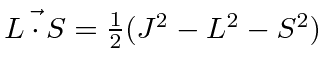 \bgroup\color{black}$\vec{L\cdot S}={1\over 2}(J^2-L^2-S^2)$\egroup
