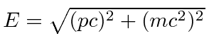 \bgroup\color{black}$E=\sqrt{(pc)^2+(mc^2)^2}$\egroup