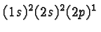 \bgroup\color{black}$(1s)^2(2s)^2(2p)^1$\egroup