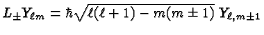 \bgroup\color{black}$L_\pm Y_{\ell m} = \hbar \sqrt{\ell (\ell +1) - m(m\pm 1)}\; Y_{\ell ,m\pm 1}$\egroup