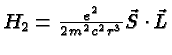 \bgroup\color{black}$H_2={e^2\over 2m^2c^2r^3}\vec{S}\cdot\vec{L}$\egroup