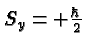 $S_y=+{\hbar\over 2}$