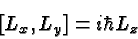 \begin{displaymath}\bgroup\color{black}[L_x,L_y]=i\hbar L_z\egroup\end{displaymath}
