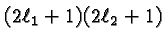 \bgroup\color{black}$(2\ell_1+1)(2\ell_2+1)$\egroup