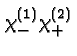 $\chi^{(1)}_-\chi^{(2)}_+$