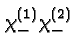 $\chi^{(1)}_-\chi^{(2)}_-$