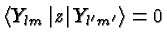 \bgroup\color{black}$\left<Y_{lm}\left\vert z \right\vert Y_{l'm'}\right> = 0$\egroup