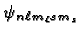 \bgroup\color{black}$\psi_{n\ell m_\ell sm_s}$\egroup