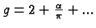 \bgroup\color{black}$g=2+{\alpha\over\pi}+...$\egroup